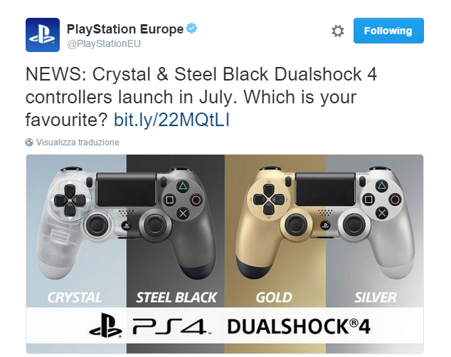 Nuovi Dualshock 4 Pad PS4