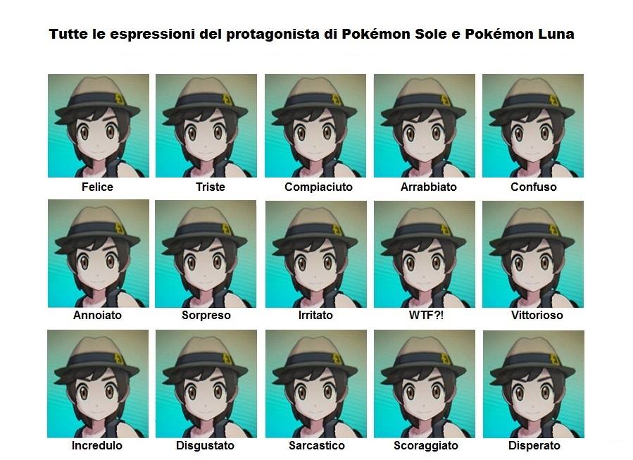 Pokemon Sole espressioni