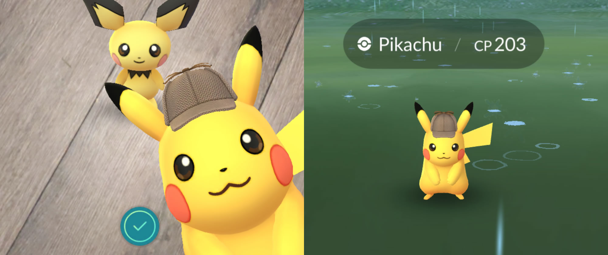 Pikachu versione detective su Pokémon GO