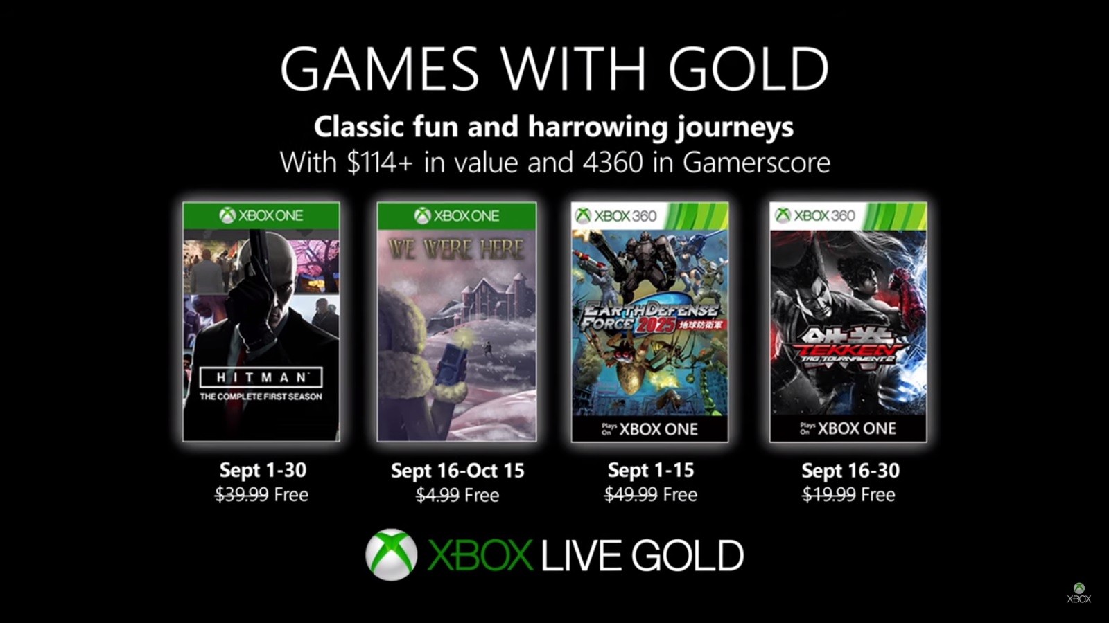 xbox games with gold settembre 2019