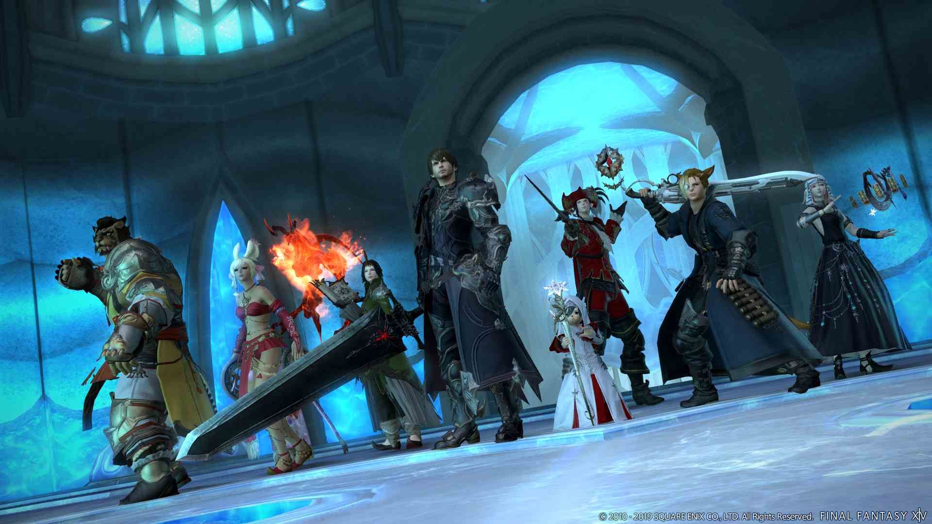 Un party di gioco di Final Fantasy XIV